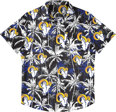 قميص FOCO للرجال Arizona Cardinals NFL Team Logo Aloha Tropical Button Up، زهور سوداء in Saudi Arabia