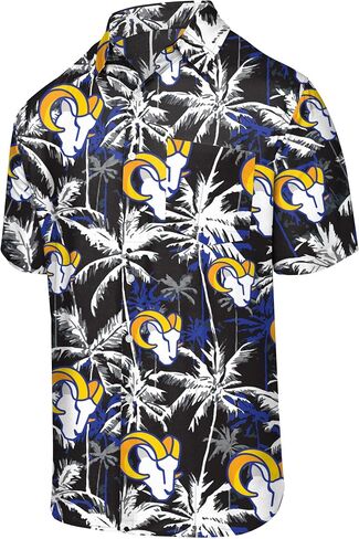 قميص FOCO للرجال Arizona Cardinals NFL Team Logo Aloha Tropical Button Up، زهور سوداء in Saudi Arabia