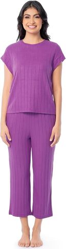 Fruit of the Loom Women's Dolman Sleeve and Cropped Pant Sleep Set in Saudi Arabia