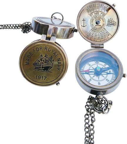 2" Robert Frost Vintage Compass Antique Brass Poem Compass Pocket Compass Brass Marine Compass with Leather Case Gift for Graduation, Confirmation Day, Baptism, Newyear Gift,Birthday in Saudi Arabia