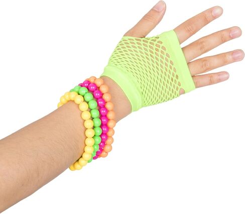 Yan Dream 80s Accessories for Women Lace Headband Earrings Fishnet Gloves Necklace Bracelet Leg Warmers 80s Party Outfit in Saudi Arabia
