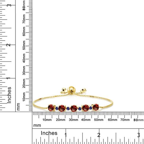 سوار تنس من Gem Stone King مطلي بالذهب الأصفر عيار 18 قيراط وكابوشون مستدير وكابوشون أبيض وأوبال إثيوبي وأزرق من الياقوت الأزرق للنساء (1.70 قيراط، قابل للتعديل بالكامل حتى 9 بوصة) in Saudi Arabia