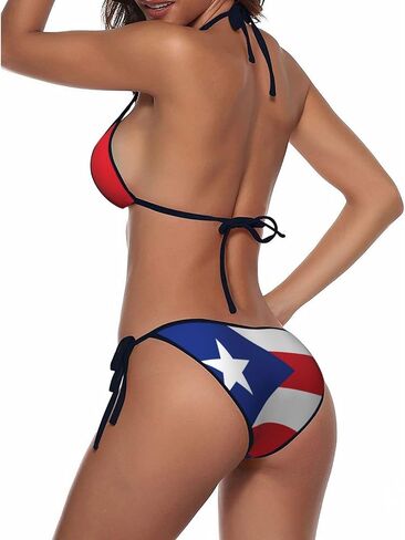 Trinidad and Tobago Flag Women Two Piece Swimsuit Sexy Swimwear Halter String Triangle Bikini Sets in Saudi Arabia