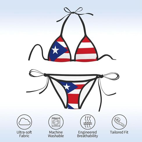 Trinidad and Tobago Flag Women Two Piece Swimsuit Sexy Swimwear Halter String Triangle Bikini Sets in Saudi Arabia