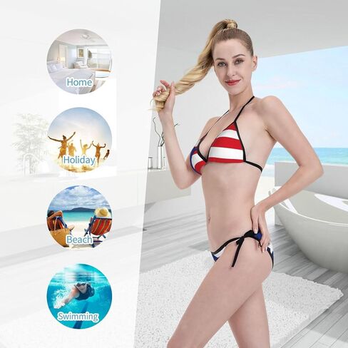 Trinidad and Tobago Flag Women Two Piece Swimsuit Sexy Swimwear Halter String Triangle Bikini Sets in Saudi Arabia