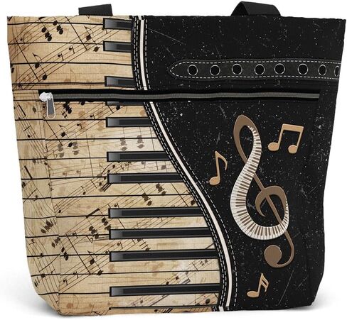 84 فورس حقيبة للنساء. حقيبة كتف كبيرة مع جيوب وسحاب للعمل. هدية للاعبي البيانو ، عشاق البيانو. in Kuwait