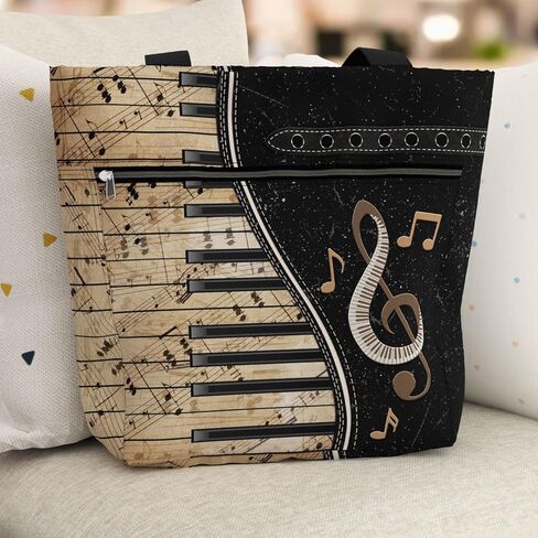 84 فورس حقيبة للنساء. حقيبة كتف كبيرة مع جيوب وسحاب للعمل. هدية للاعبي البيانو ، عشاق البيانو. in Kuwait