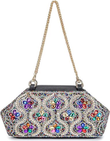 Flower Evening Handbags Crystals Clutch Purses Rhinestone Shoulder Crossbody Bag in Kuwait