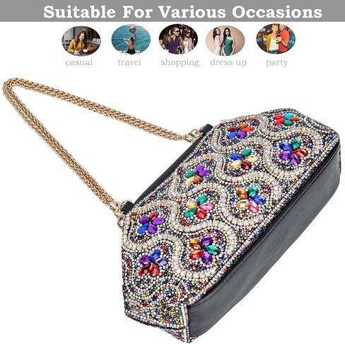 Flower Evening Handbags Crystals Clutch Purses Rhinestone Shoulder Crossbody Bag in Kuwait