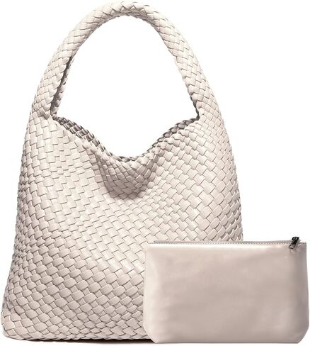 Woven Bag Purses and Handbags Woven Vegan Leather Tote Shoulder Top-Handle Bag With Purses for Women in Saudi Arabia