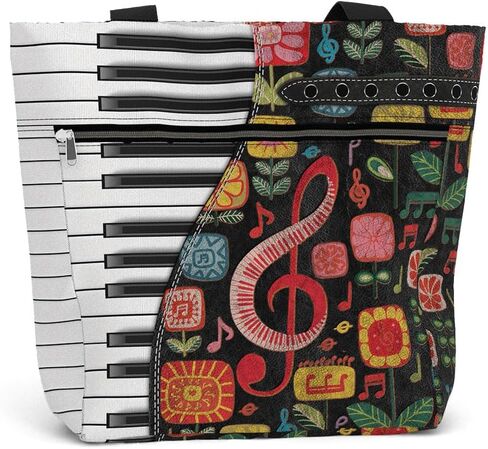 84hoods Tote Bag for Women. Large Shoulder Bag with Pockets and Zipper for Work. Gift for Piano Players, Piano Lovers. in Kuwait