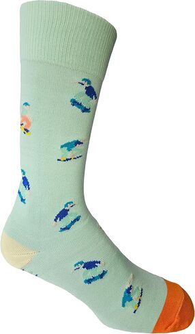 الجوارب للرجال - تصميم الجدة المرح ، القطن الممشط ، إصبع القدم المعزز والكعب ، مقاس واحد (8-12) in Kuwait