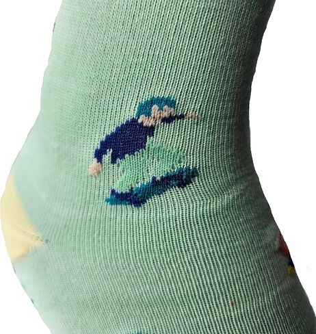 الجوارب للرجال - تصميم الجدة المرح ، القطن الممشط ، إصبع القدم المعزز والكعب ، مقاس واحد (8-12) in Kuwait