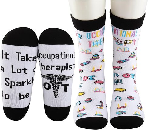 MBMSO 2 Pairs Occupational Therapist Gifts Socks OT Appreciation Gifts Occupational Therapy Socks OT Graduation Gift OT Month in Saudi Arabia