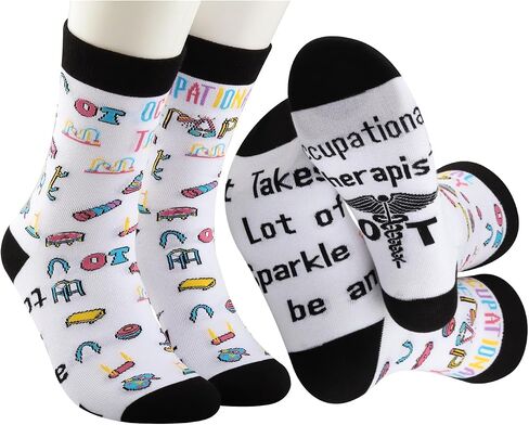 MBMSO 2 Pairs Occupational Therapist Gifts Socks OT Appreciation Gifts Occupational Therapy Socks OT Graduation Gift OT Month in Saudi Arabia