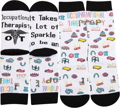 MBMSO 2 Pairs Occupational Therapist Gifts Socks OT Appreciation Gifts Occupational Therapy Socks OT Graduation Gift OT Month in Saudi Arabia