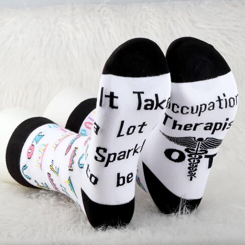 MBMSO 2 Pairs Occupational Therapist Gifts Socks OT Appreciation Gifts Occupational Therapy Socks OT Graduation Gift OT Month in Saudi Arabia