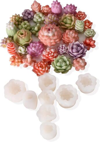 Peony Silicone Mold,2PCS Candle Molds for Candle Making,3D Peony Flower Resin Candle Soap Silicone Molds in Kuwait