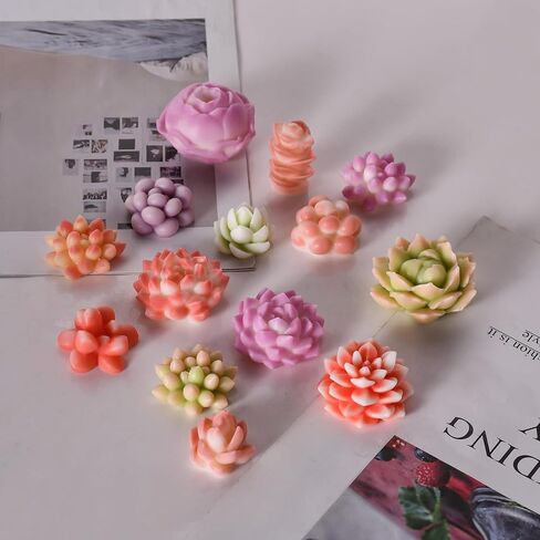 Peony Silicone Mold,2PCS Candle Molds for Candle Making,3D Peony Flower Resin Candle Soap Silicone Molds in Kuwait