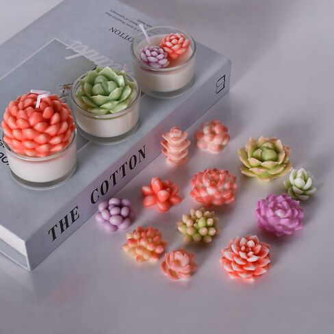 Peony Silicone Mold,2PCS Candle Molds for Candle Making,3D Peony Flower Resin Candle Soap Silicone Molds in Kuwait