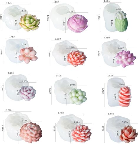 Peony Silicone Mold,2PCS Candle Molds for Candle Making,3D Peony Flower Resin Candle Soap Silicone Molds in Kuwait