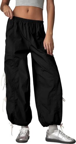 OPCAKM Women's Baggy Pants Elastic Waist Striped Track Sweatpants Parachute Pants in Saudi Arabia