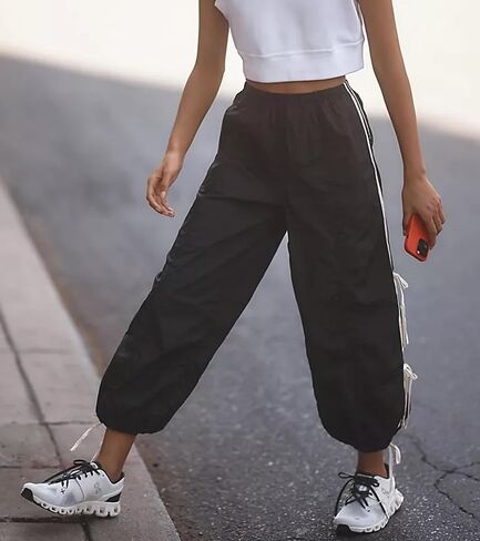 OPCAKM Women's Baggy Pants Elastic Waist Striped Track Sweatpants Parachute Pants in Saudi Arabia