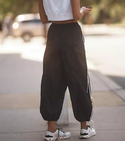 OPCAKM Women's Baggy Pants Elastic Waist Striped Track Sweatpants Parachute Pants in Saudi Arabia