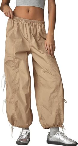 OPCAKM Women's Baggy Pants Elastic Waist Striped Track Sweatpants Parachute Pants in Saudi Arabia