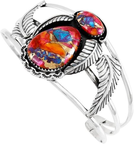 Turquoise Bracelet Sterling Silver 925 Genuine Gemstones Cuff Bracelet in Saudi Arabia