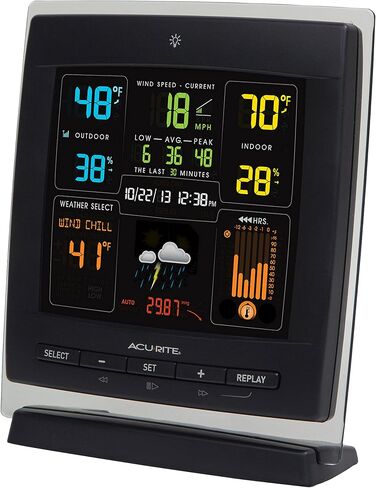 محطة الطقس Acurite Notos (3-in-1) لدرجة الحرارة الداخلية/الخارجية ، والرطوبة ، وسرعة الرياح (00589m) ، 1.5 ، اللون الكامل in Kuwait
