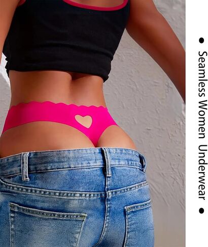 Seamless Thongs for Women Sexy Low Rise Underwear No Show Wave Edges Breathable Soft Stretch Cute Thong 6 Packs S-XL in Saudi Arabia