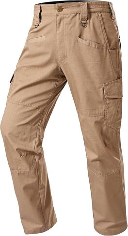 Mens Work Pants Cargo Tactical Construction for Men Ripstop Waterproof Lightweight Outdoor Hiking with Pockets in Kuwait