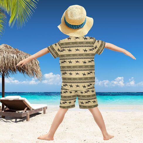 Fisesunny مضحك طفل صغير الأولاد الصغيرة قصيرة الأكمام تي شيرت القمصان شاطئ الأطفال شورتات غير رسمية مجموعة الملابس الصيفية ملابس 3-10Y in Saudi Arabia