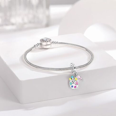 925 Sterling Silver Charm Fits Women's Charms Bracelet & Necklace Valentine's Day Mother's Day Jewelry Gifts for Women in Kuwait