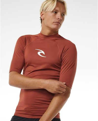 Rip Curl Men's Waves UPF 50 Performance Short Sleeve Rashguard in Saudi Arabia