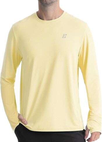 Mens UPF 50+ Sun Protection Shirts, UV Long Sleeve Swim Rash Guard for Hiking Running Fishing Quick Dry Lightweight in Saudi Arabia