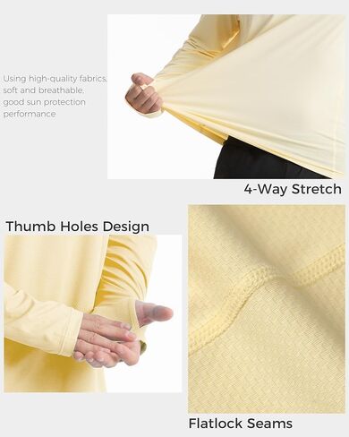 Mens UPF 50+ Sun Protection Shirts, UV Long Sleeve Swim Rash Guard for Hiking Running Fishing Quick Dry Lightweight in Saudi Arabia