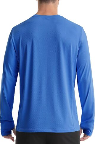 Mens UPF 50+ Sun Protection Shirts, UV Long Sleeve Swim Rash Guard for Hiking Running Fishing Quick Dry Lightweight in Saudi Arabia