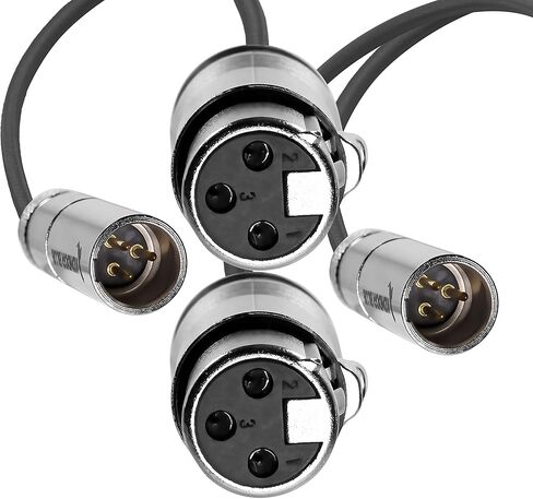 KONDOR BLUE 16" Mini XLR Male to XLR Female Audio Cable BLACKMAGIC Pocket 4K Camera Video Assist 4K Sharp 8K. 3 Pin XLR Adapter Microphones Mixers. (16" | 2 Pack) in Kuwait