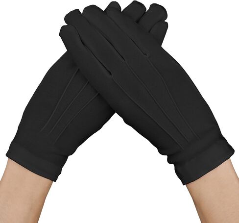 Black White Gloves Costume Cotton Short Cloth Gloves Women Tuxedo Guard Parade Server Funeral Guard in Saudi Arabia