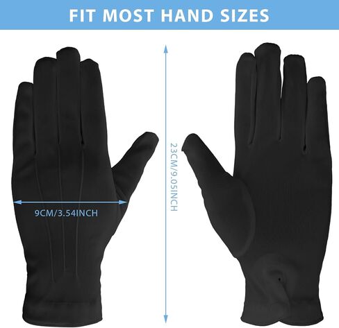 Black White Gloves Costume Cotton Short Cloth Gloves Women Tuxedo Guard Parade Server Funeral Guard in Saudi Arabia