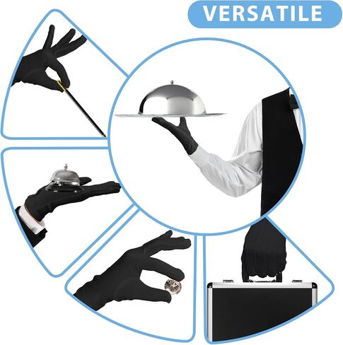 Black White Gloves Costume Cotton Short Cloth Gloves Women Tuxedo Guard Parade Server Funeral Guard in Saudi Arabia