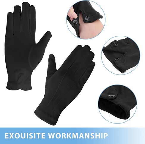 Black White Gloves Costume Cotton Short Cloth Gloves Women Tuxedo Guard Parade Server Funeral Guard in Saudi Arabia