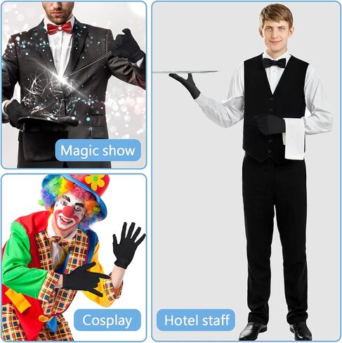 Black White Gloves Costume Cotton Short Cloth Gloves Women Tuxedo Guard Parade Server Funeral Guard in Saudi Arabia
