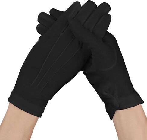 Black White Gloves Costume Cotton Short Cloth Gloves Women Tuxedo Guard Parade Server Funeral Guard in Saudi Arabia