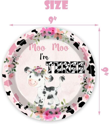 80pcs Holy Cow I'm 1/2 Girls Birthday Decorations Moo Moo I'm Half Way To First Paper Plates Napkins Forks Dinnerware for Farm Animals Cow Themed Girls 6 Months Baby Shower Bday Party Supplies in Kuwait