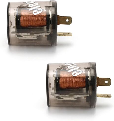 2 PCS Round Round Turn Turn Flasher Relay ، 1.69 "× 1.34" 12V 20A 2-pin مقاوم للماء ، ترحيل فلاش ، إكسسوارات التثبيت غير المدمرة (شفافة) in Saudi Arabia