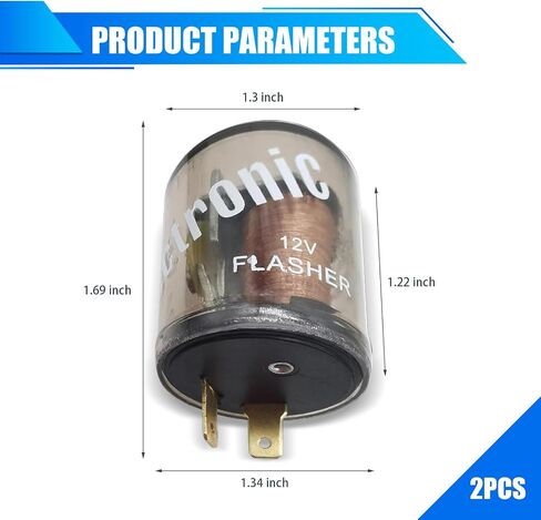 2 PCS Round Round Turn Turn Flasher Relay ، 1.69 "× 1.34" 12V 20A 2-pin مقاوم للماء ، ترحيل فلاش ، إكسسوارات التثبيت غير المدمرة (شفافة) in Saudi Arabia