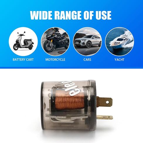 2 PCS Round Round Turn Turn Flasher Relay ، 1.69 "× 1.34" 12V 20A 2-pin مقاوم للماء ، ترحيل فلاش ، إكسسوارات التثبيت غير المدمرة (شفافة) in Saudi Arabia